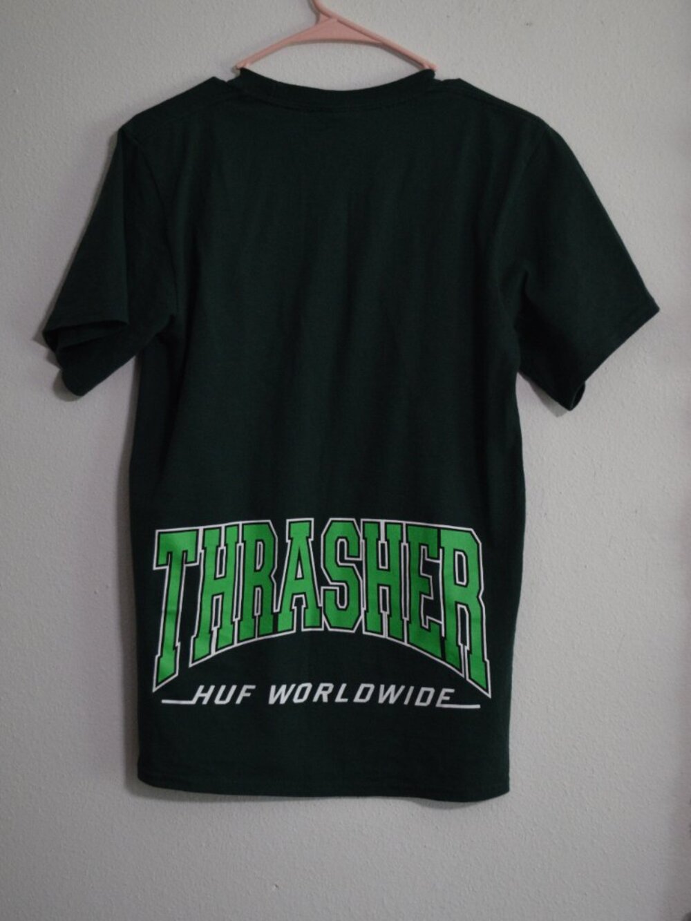 ▪️ Thrasher • Dark Green T-Shirt with Green and White Logo • men’s Small